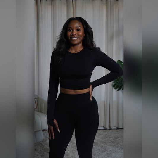 Logo Cropped Yoga Set